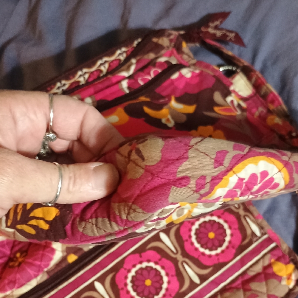 Vera Bradley Floral Crossbody Bag in Pink and Brown - Picture 5 of 6